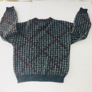 McGregor Vintage Sweater Mens Black Red Large Crew Neck Long Sleeve